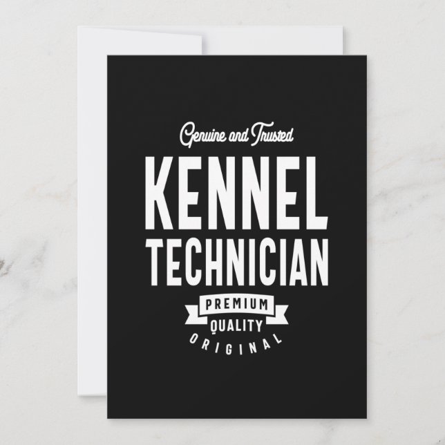 Tarjeta De Agradecimiento Regalo de títulos de trabajo de técnico de Kennel (Anverso)