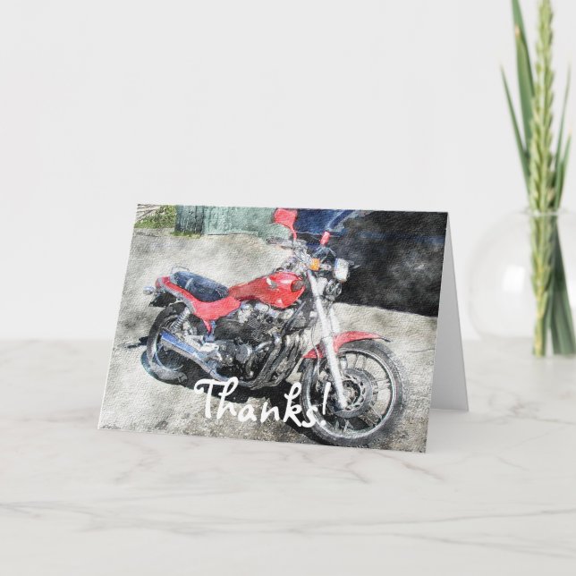 Tarjeta De Agradecimiento Regalo de transporte en motocicleta con motociclet (Anverso)