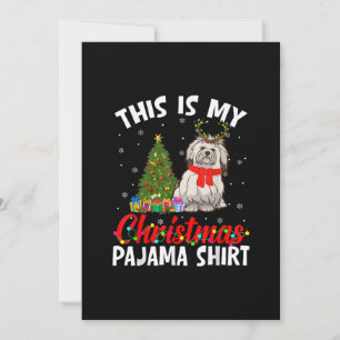 Tarjeta De Agradecimiento Regalo divertido de pijama de Navidad de Shih Tzu 