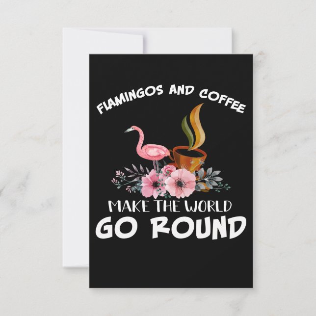 Tarjeta De Agradecimiento Regalo Flamingo| Flamingo Y Café (Anverso)