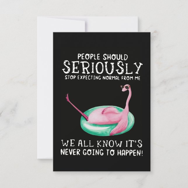 Tarjeta De Agradecimiento Regalo Flamingo| La Gente Debería Flamingo Seriame (Anverso)