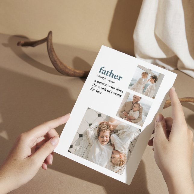 Tarjeta De Agradecimiento Regalo moderno de collage foto Feliz Día del Padre (Subido por el creador)