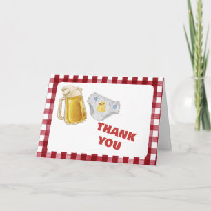 Tarjeta De Agradecimiento Regalo para bebé de Huggies Chuggies Cerveza Pañal