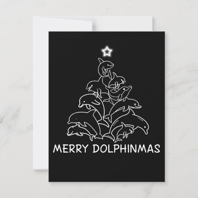 Tarjeta De Agradecimiento Regalo para los amantes de los delfines| Árbol de  (Anverso)