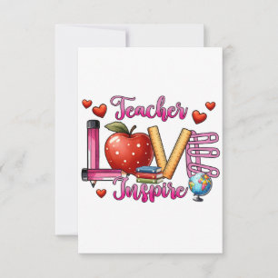 Tarjeta De Agradecimiento Regalo para Maestro Maestro Ama Inspirar
