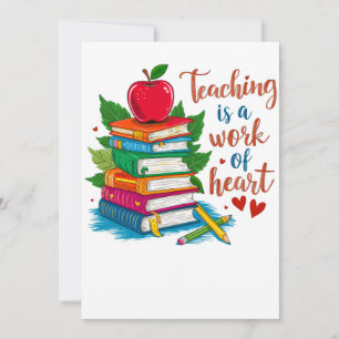 Tarjeta De Agradecimiento Regalo para maestros   Enseñar es un trabajo del c