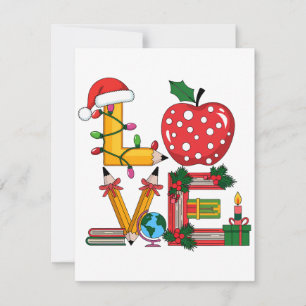 Tarjeta De Agradecimiento Regalo para maestros Lápiz de amor Manzanas Libr