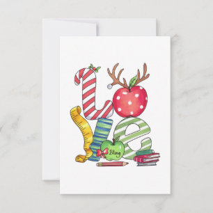 Tarjeta De Agradecimiento Regalo para maestros   Lápiz de manzana de amor