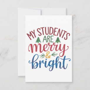 Tarjeta De Agradecimiento Regalo para maestros   Mis estudiantes son alegres