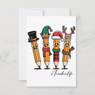 Tarjeta De Agradecimiento Regalo para maestros Vida de maestro con lápiz
