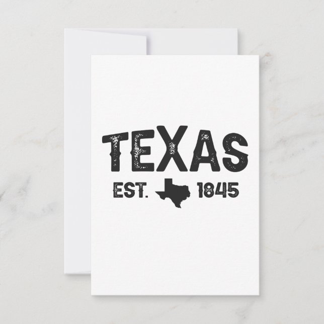 Tarjeta De Agradecimiento Regalo patriótico del estado de Texas Est 1845 (Anverso)