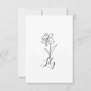Tarjeta De Agradecimiento Regalo personalizado de flor de nacimiento de Narc