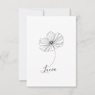 Tarjeta De Agradecimiento Regalo personalizado de flores de nacimiento de co