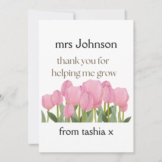 Tarjeta De Agradecimiento Regalo personalizado para maestro, regalo de abeja (Anverso)