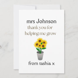 Tarjeta De Agradecimiento Regalo personalizado para maestro, regalo de abeja