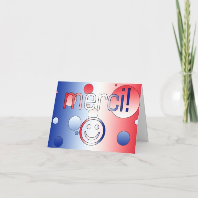 Tarjeta De Agradecimiento Regalos franceses: Gracias / Gracias Face (Anverso)
