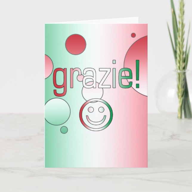 Tarjeta De Agradecimiento Regalos italianos: Gracias/Grazie hacen frente (Anverso)