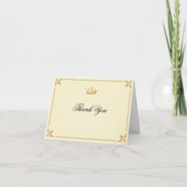 Tarjeta De Agradecimiento Regencia de la corona en oro y marfil gracias