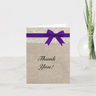 Tarjeta de agradecimiento Regency con encaje de ma