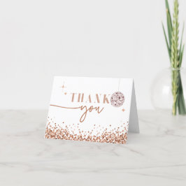Tarjeta De Agradecimiento REGINA Rose Gold Lentejuelas Disco Gracias