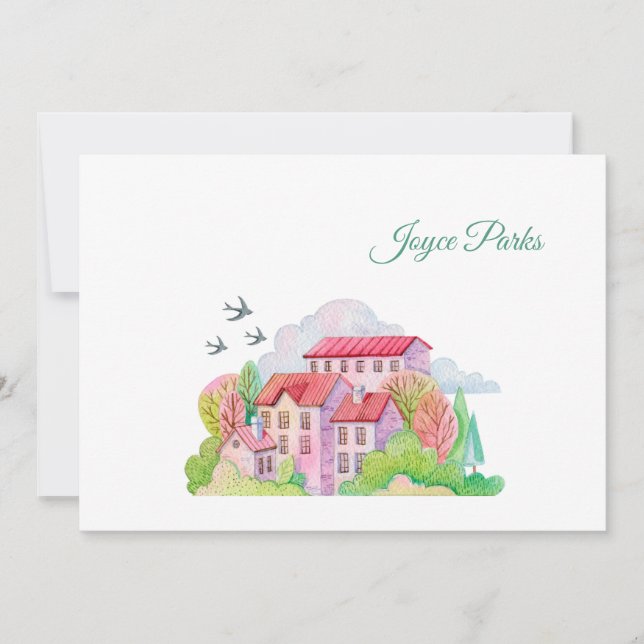 Tarjeta De Agradecimiento Regreso de golondrinas en Stationery personalizada (Anverso)