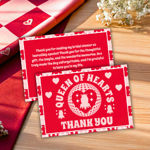 Tarjeta De Agradecimiento Reina Retro De Corazones Ducha Bridal