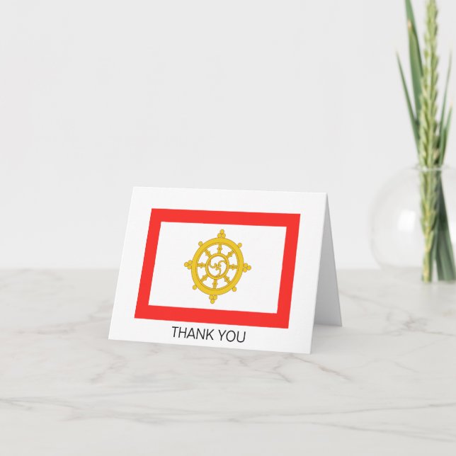 Tarjeta De Agradecimiento Reino de la Bandera Sikkim (Anverso)