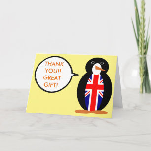 Tarjeta De Agradecimiento Reino Unido La señora pingüino hablando