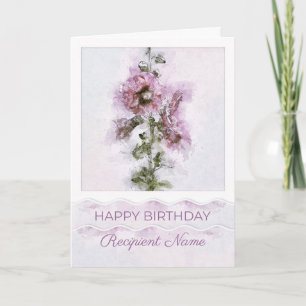 Tarjeta De Agradecimiento Relación de nombre personalizado Flores rosas tarj