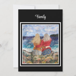 Tarjeta De Agradecimiento Relación Familiar Señoras Vista al Mar Te Extraño