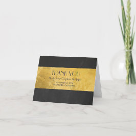 Tarjeta De Agradecimiento Relieve metalizado dorado Boda Moderno Gracias