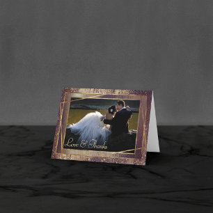 Tarjeta De Agradecimiento Relieve metalizado Glitzy   Foto de Glam Faux Glam