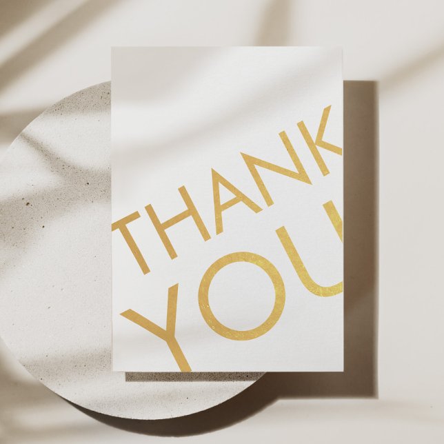 Tarjeta de agradecimiento Relieve metalizado Minim (Minimalist Thank You Card Foil Metallic)