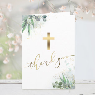 Tarjeta de agradecimiento religiosa con vegetación