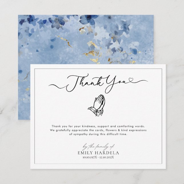 Tarjeta de agradecimiento religiosa conmemorativa  (Anverso / Reverso)