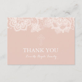 Tarjeta de agradecimiento religiosa de chica Pink 