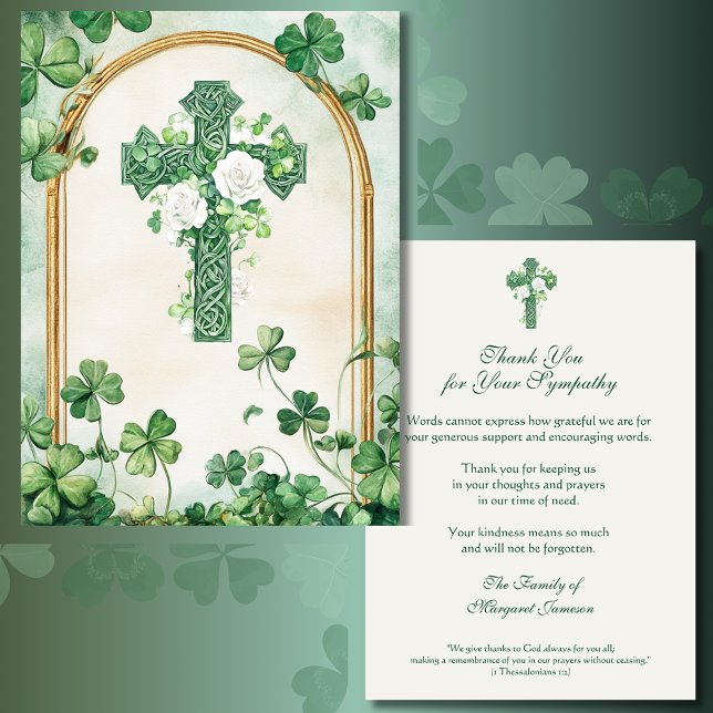 Tarjeta De Agradecimiento Religious Catholic Irish Celtic Cross Condolence  (Subido por el creador)