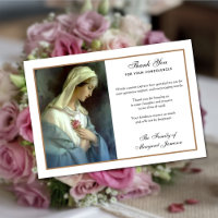 Religious Catholic Virgin Mary Condolence Thank Yo