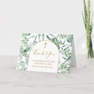 Tarjeta De Agradecimiento Religious Eucalyptus greenery Thank you card