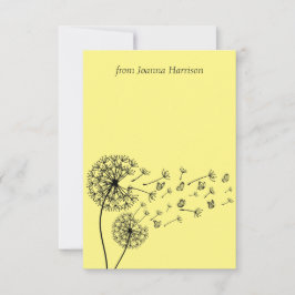 Tarjeta De Agradecimiento Reloj Dandelion personalizado con mariposas