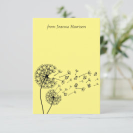 Tarjeta De Agradecimiento Reloj Dandelion personalizado con mariposas