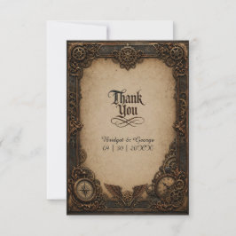 Tarjeta De Agradecimiento Reloj de engranajes gótico steampunk boda