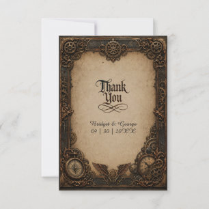 Tarjeta De Agradecimiento Reloj de engranajes gótico steampunk boda