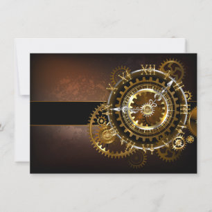 Tarjeta De Agradecimiento Reloj de vapor con engranajes antiguos