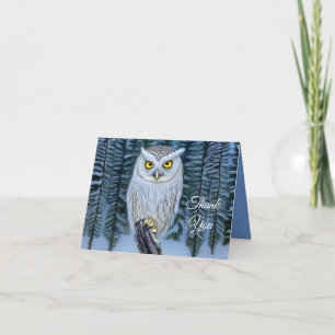 Tarjeta De Agradecimiento Reloj silencioso - Lechuza gris de los bosques de