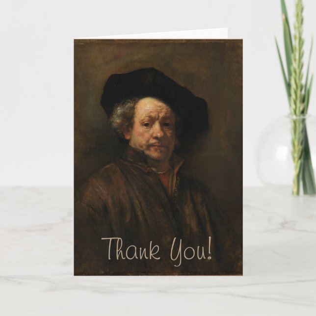 Tarjeta De Agradecimiento Rembrandt van Rijn's Self Retrait Bella Artes (Anverso)