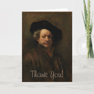 Tarjeta De Agradecimiento Rembrandt van Rijn's Self Retrait Bella Artes