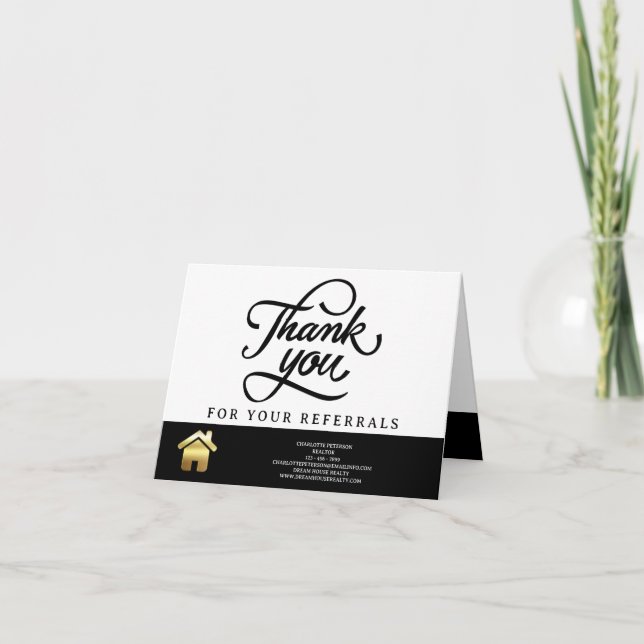 Tarjeta De Agradecimiento Remisión moderna del reactor inmobiliario (Anverso)