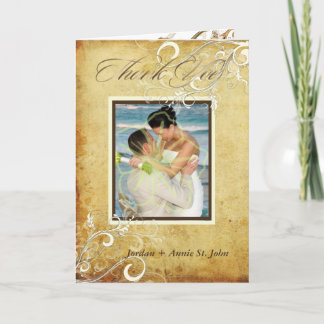Tarjeta De Agradecimiento Remolques de crema vintage de PixDezines
