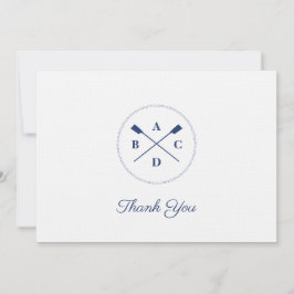 Tarjeta De Agradecimiento Remos de remo iniciales